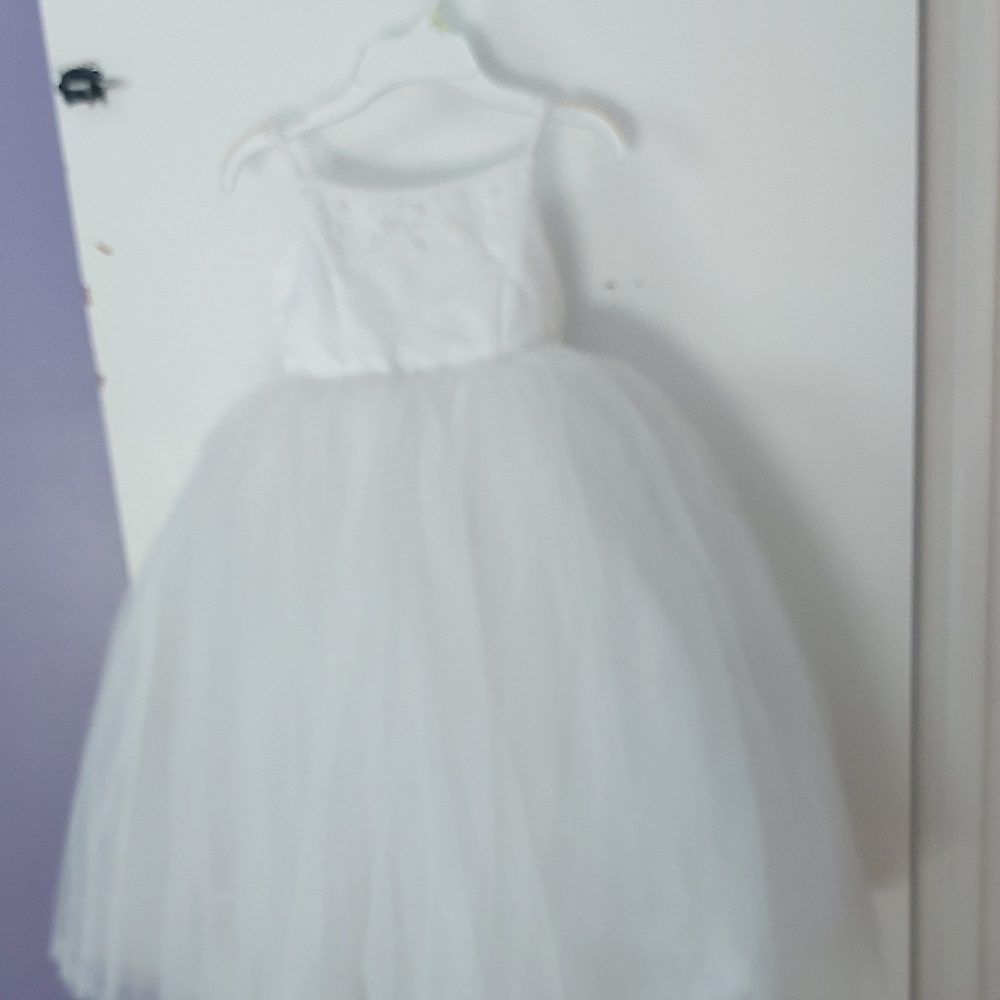 David's Bridal White Kids Formal Dress
